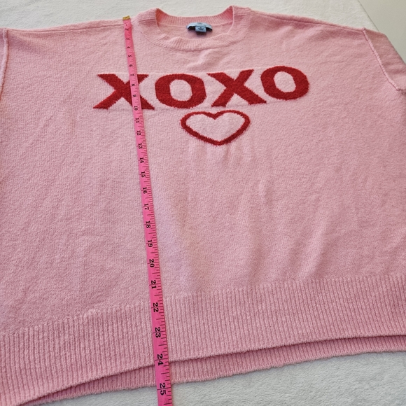 CeCe Women's Heart/Valentine’s Day, Pink And Red Oversized Sweater Size M- Love - Picture 5 of 9